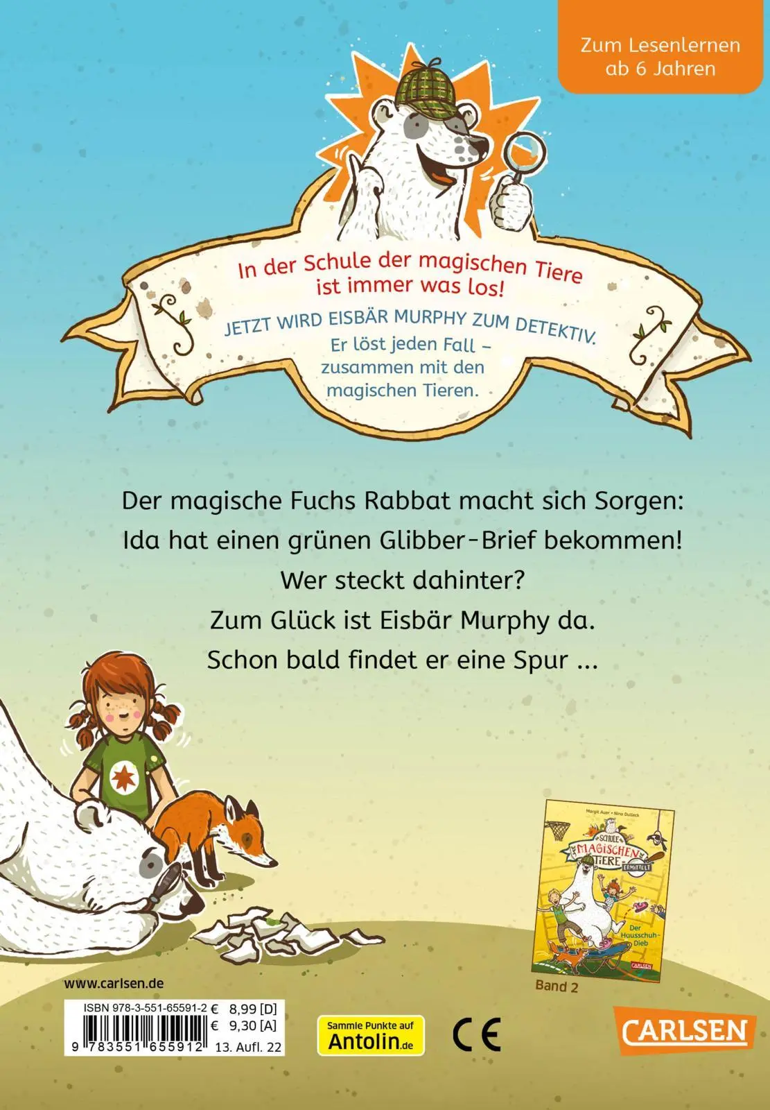 Rückseite: 9783551655912 | Die Schule der magischen Tiere ermittelt 1: Der grüne Glibber-Brief...