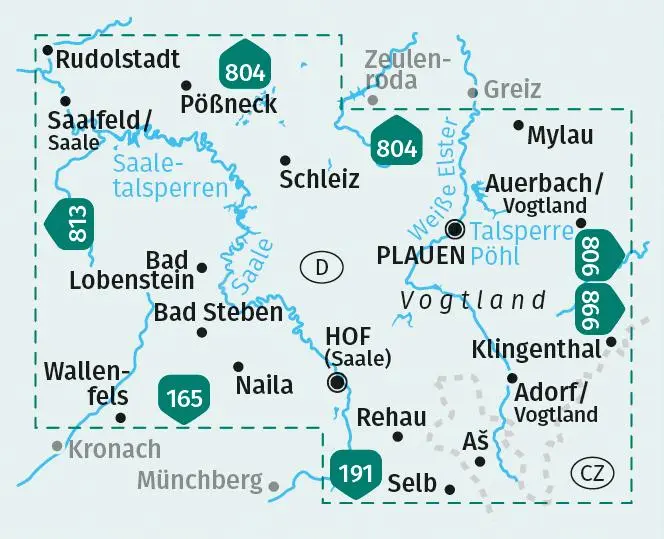 Bild: 9783991215912 | KOMPASS Wanderkarte 805 Vogtland, Saaletalsperren, Plauen,...