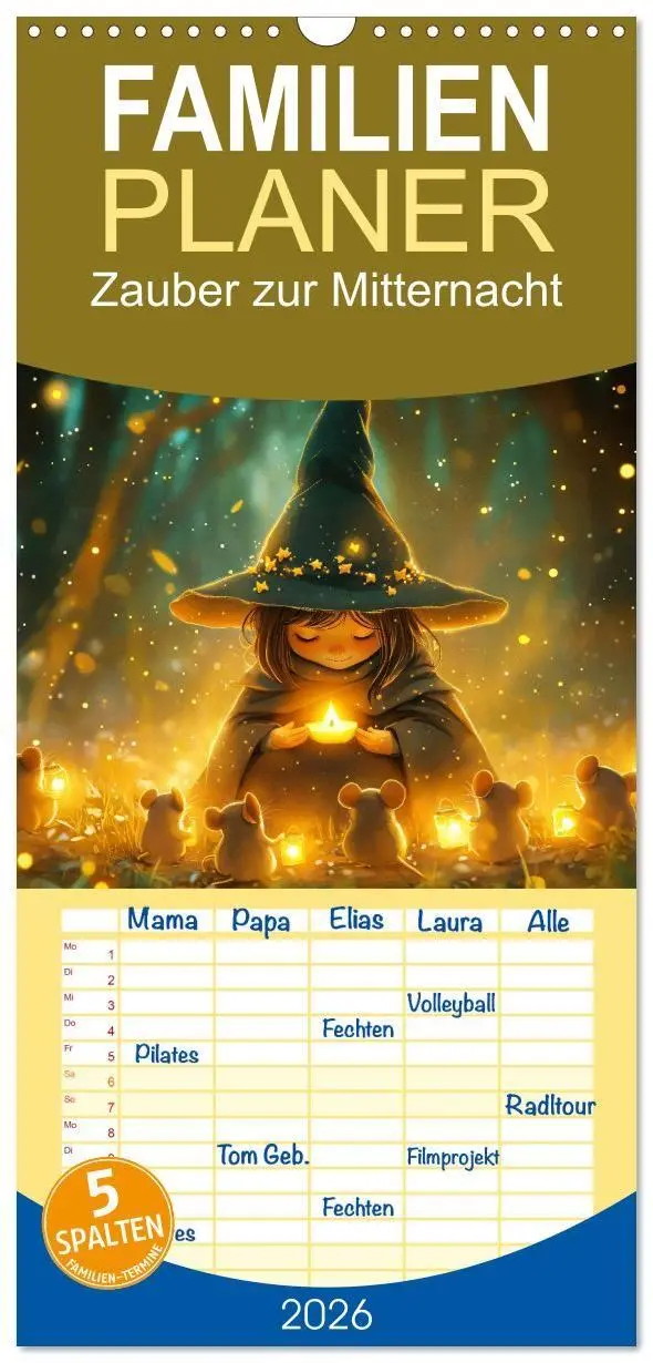 Cover: 9783457286012 | Familienplaner 2026 - Zauber zur Mitternacht mit 5 Spalten...