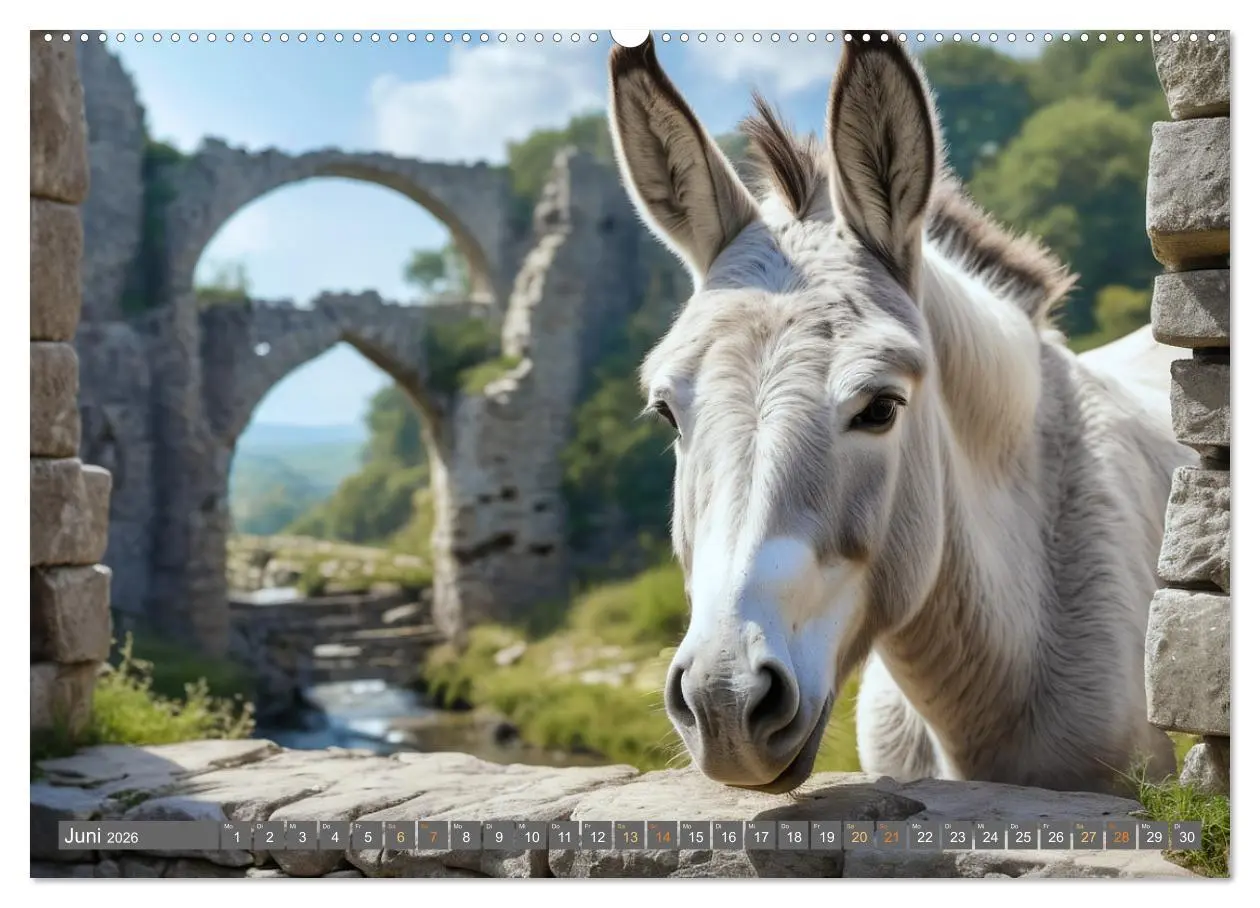 Bild: 9783457356012 | Eselträume (Wandkalender 2026 DIN A2 quer), CALVENDO Monatskalender