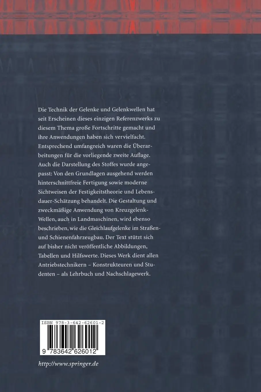 Rückseite: 9783642626012 | Gelenke und Gelenkwellen | Berechnung, Gestaltung, Anwendungen | Buch