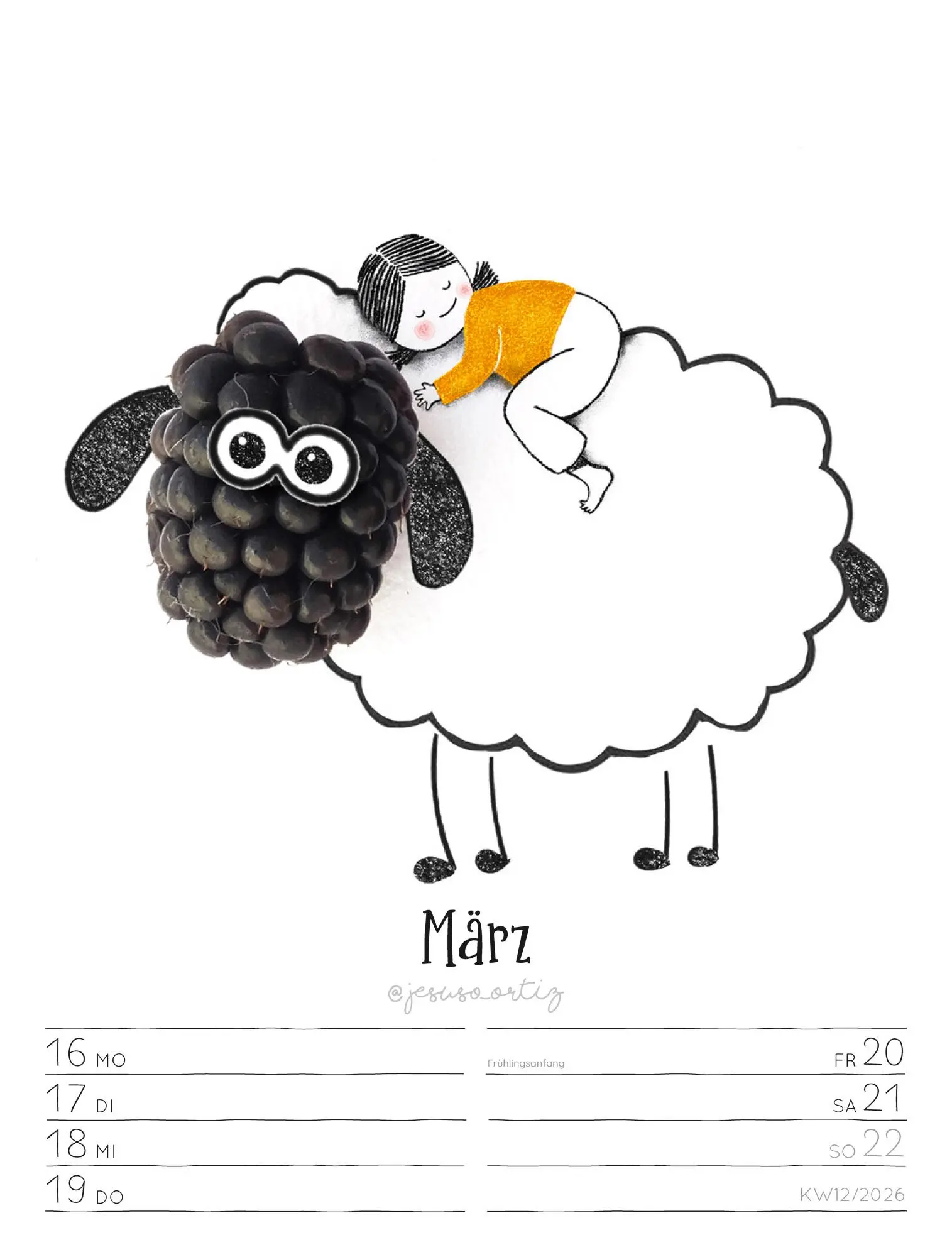 Bild: 9783838436012 | Little Dreams - Wochenplaner Kalender 2026 | Jesuso Ortiz (u. a.)