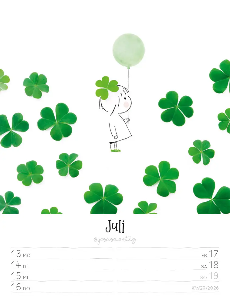 Bild: 9783838436012 | Little Dreams Wochenplaner Kalender 2026 | Jesuso Ortiz (u. a.) | 2026