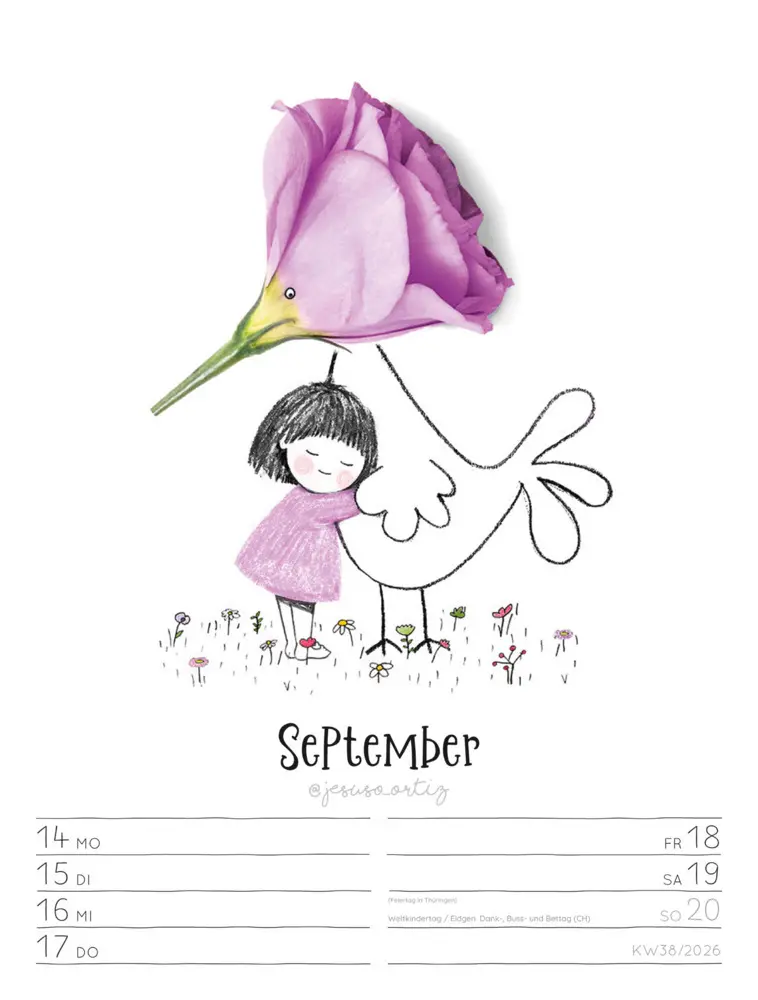 Bild: 9783838436012 | Little Dreams Wochenplaner Kalender 2026 | Jesuso Ortiz (u. a.) | 2026