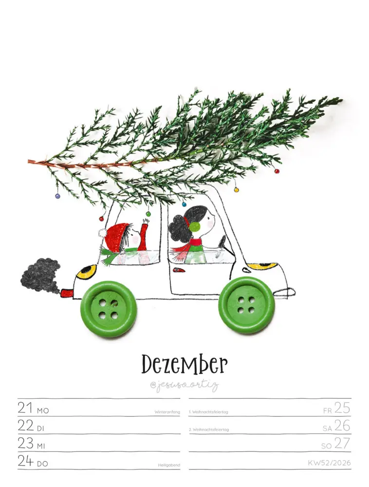 Bild: 9783838436012 | Little Dreams Wochenplaner Kalender 2026 | Jesuso Ortiz (u. a.) | 2026