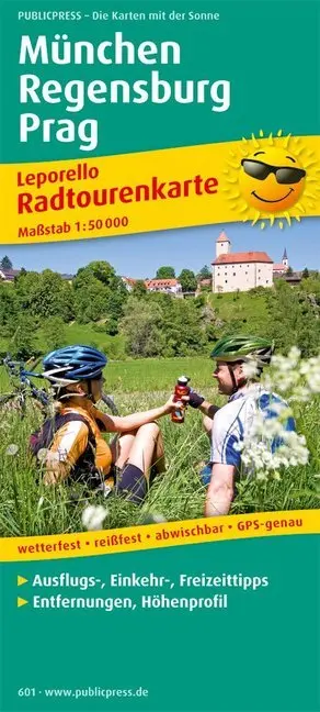 Cover: 9783899206012 | PublicPress Leporello Radtourenkarte München - Regensburg - Prag