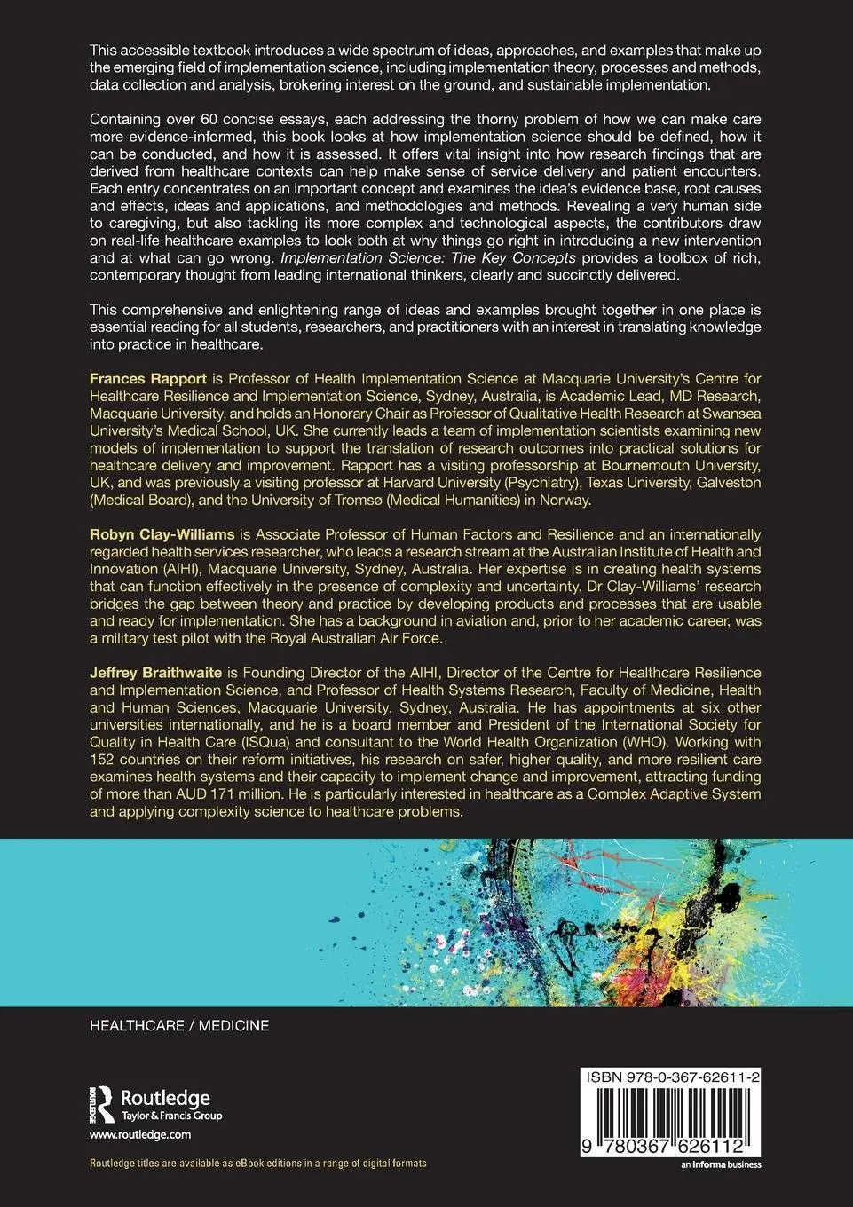 Rückseite: 9780367626112 | Implementation Science | The Key Concepts | Frances Rapport (u. a.)