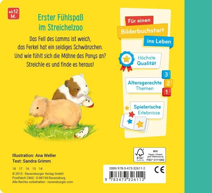 Bild: 9783473326112 | Mein erstes Fühlbuch: Mein kleiner Streichelzoo; . | Sandra Grimm