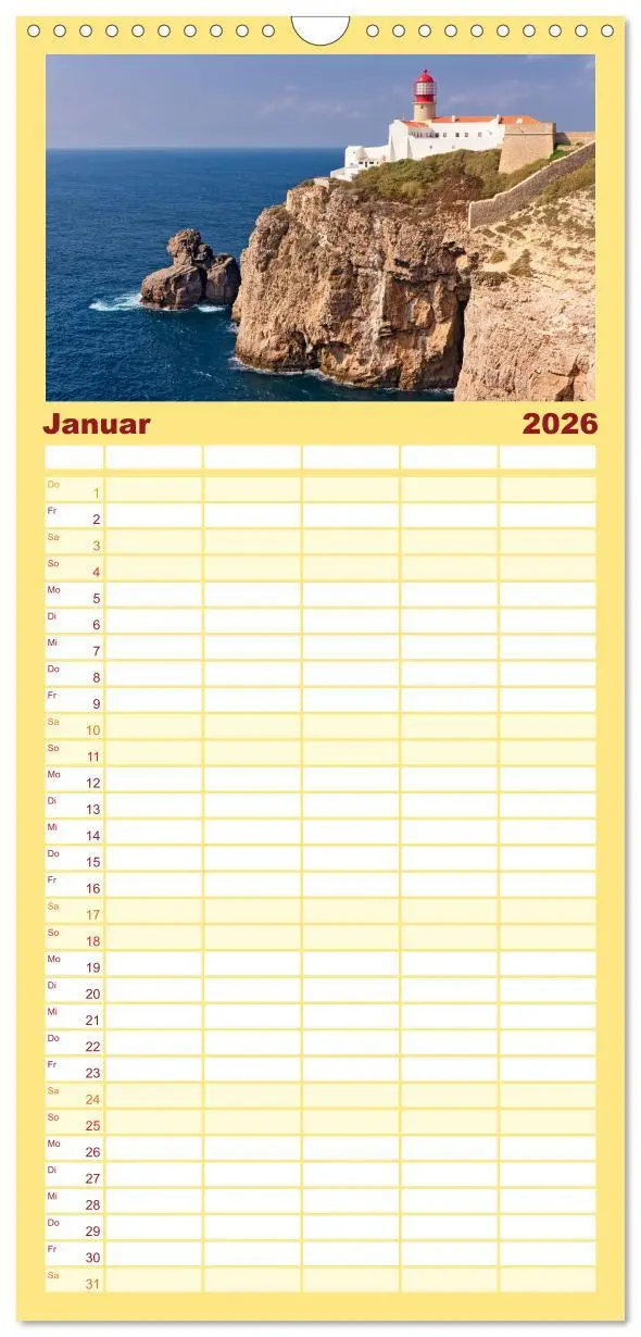 Bild: 9783516506112 | Familienplaner 2026 - Algarve - Küstenlandschaften mit 5 Spalten...