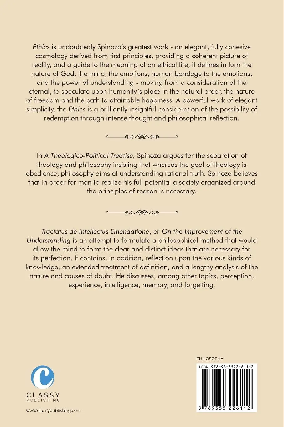 Rückseite: 9789355226112 | Spinoza Selected Works Collection | Baruch Spinoza | Taschenbuch