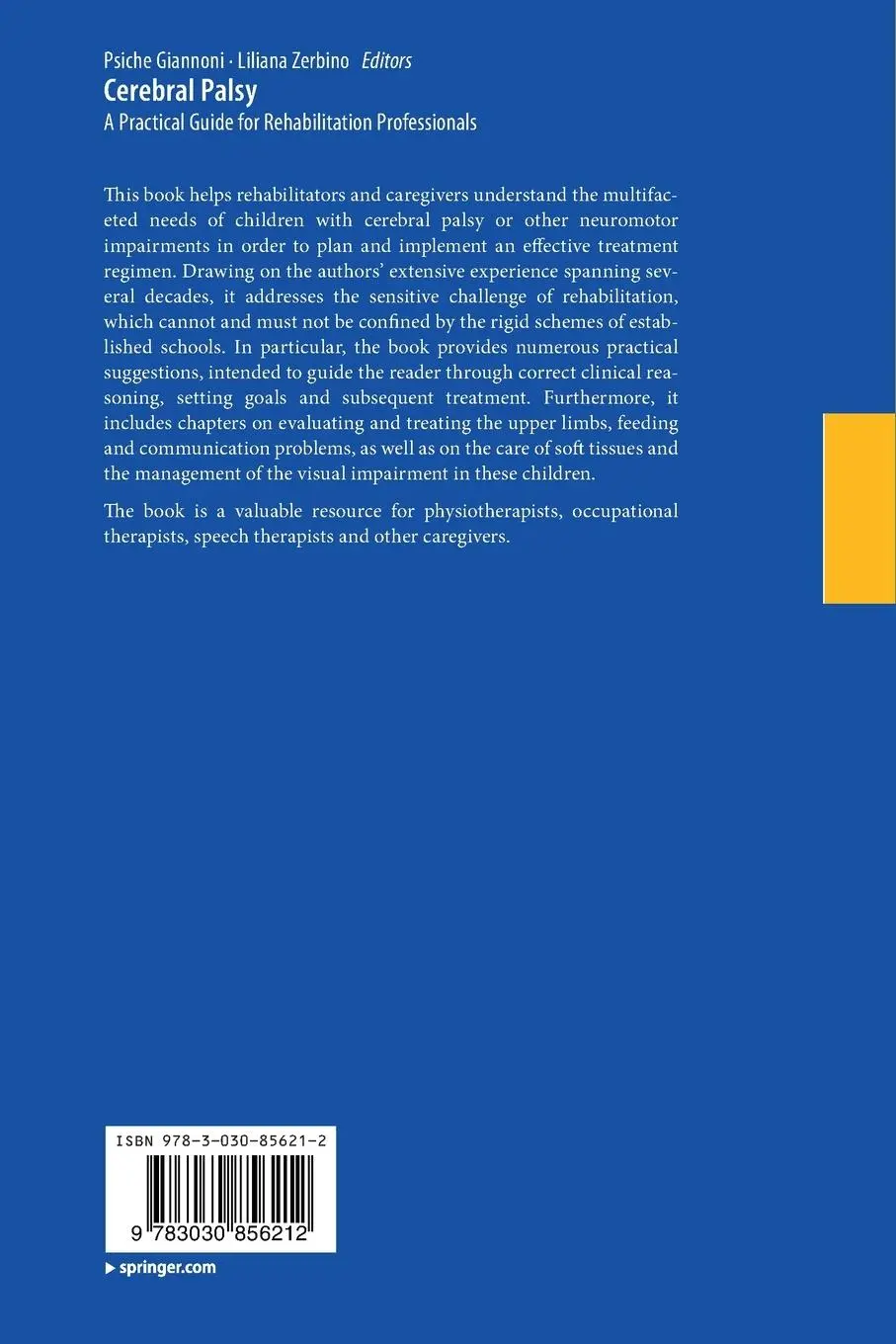 Rückseite: 9783030856212 | Cerebral Palsy | A Practical Guide for Rehabilitation Professionals
