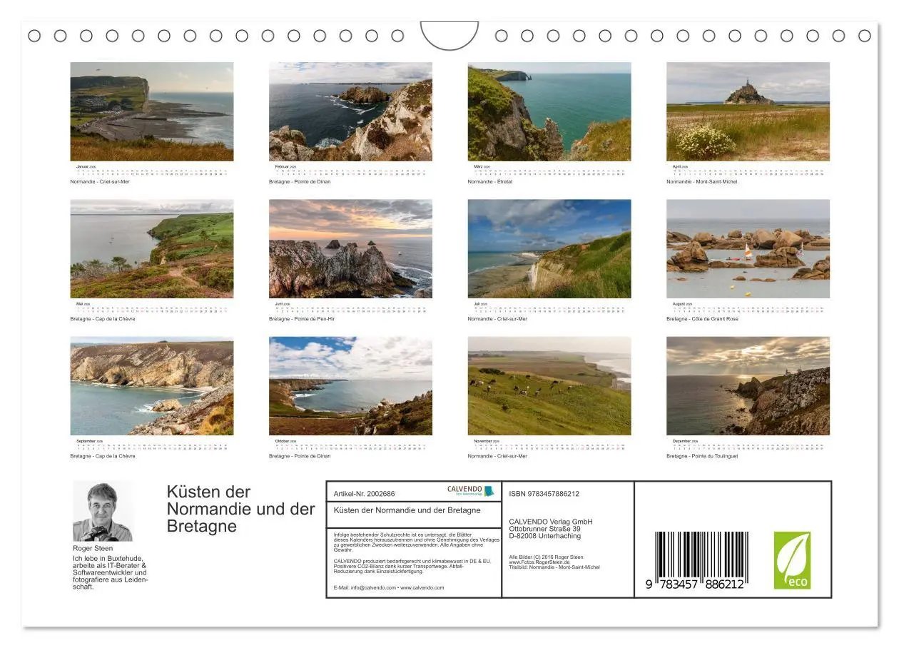 Bild: 9783457886212 | Küsten der Normandie und der Bretagne (Wandkalender 2026 DIN A4...