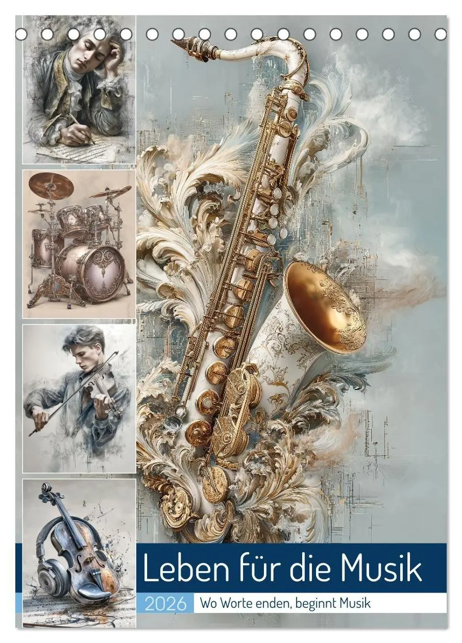 Cover: 9783516666212 | Leben für die Musik (Tischkalender 2026 DIN A5 hoch), CALVENDO...