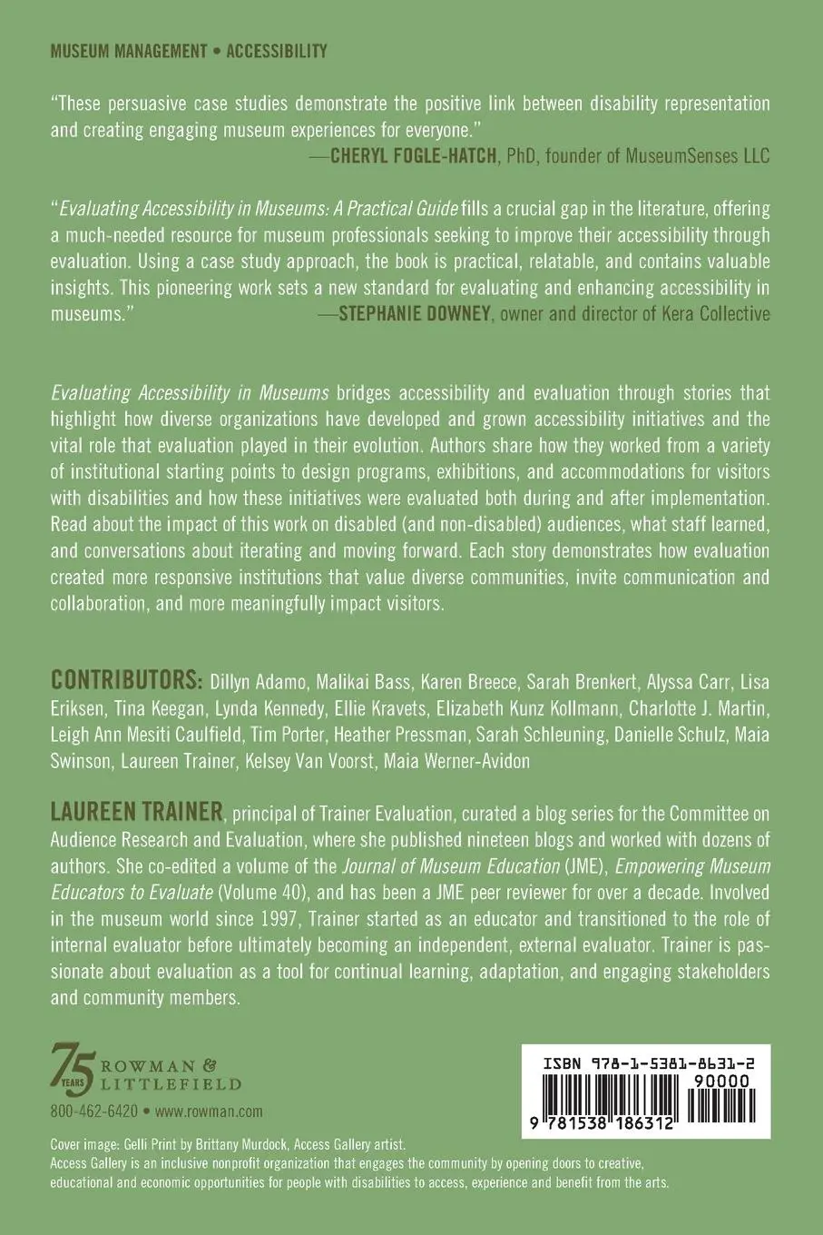 Rückseite: 9781538186312 | Evaluating Accessibility in Museums | A Practical Guide | Trainer
