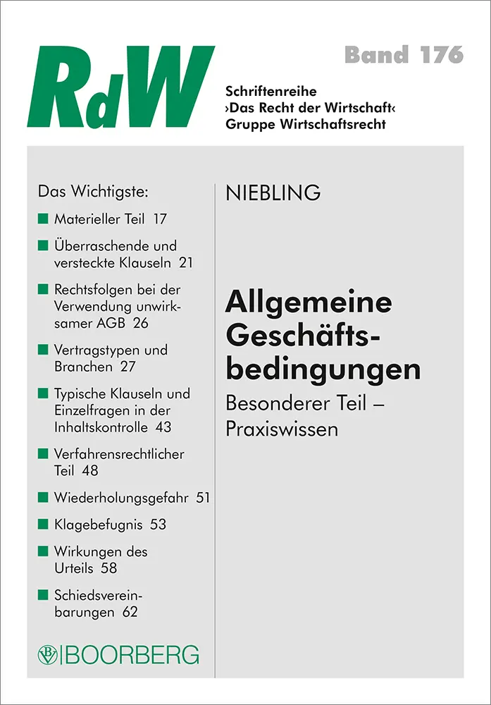 Cover: 9783415056312 | Allgemeine Geschäftsbedingungen | Besonderer Teil - Praxiswissen