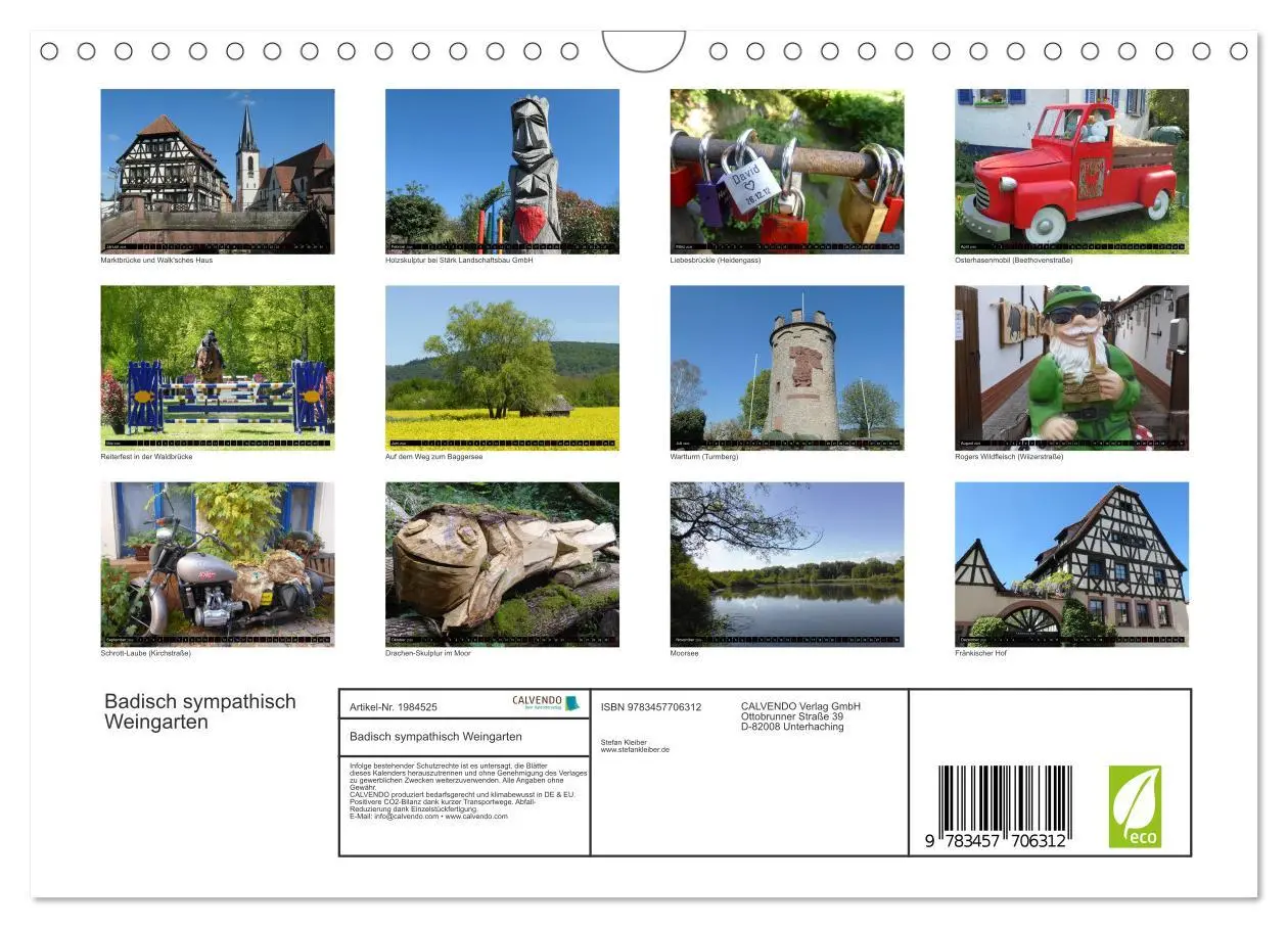 Bild: 9783457706312 | Badisch sympathisch Weingarten (Wandkalender 2026 DIN A4 quer),...