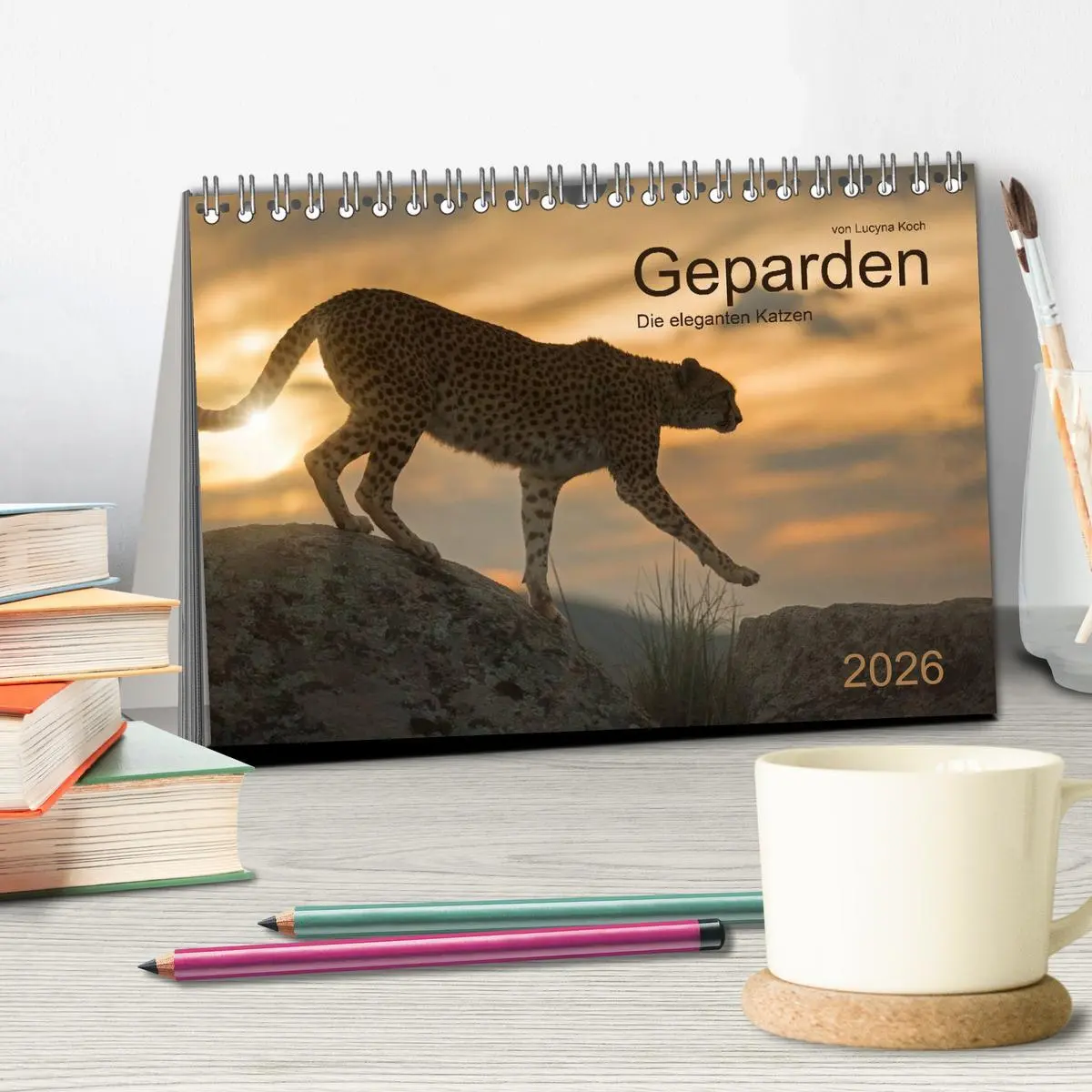 Bild: 9783457946312 | Geparden. Die eleganten Katzen. (Tischkalender 2026 DIN A5 quer),...