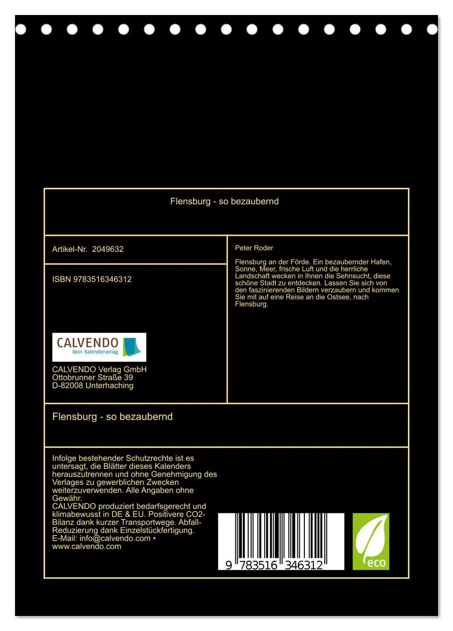 Bild: 9783516346312 | Flensburg - so bezaubernd (Tischkalender 2026 DIN A5 hoch),...