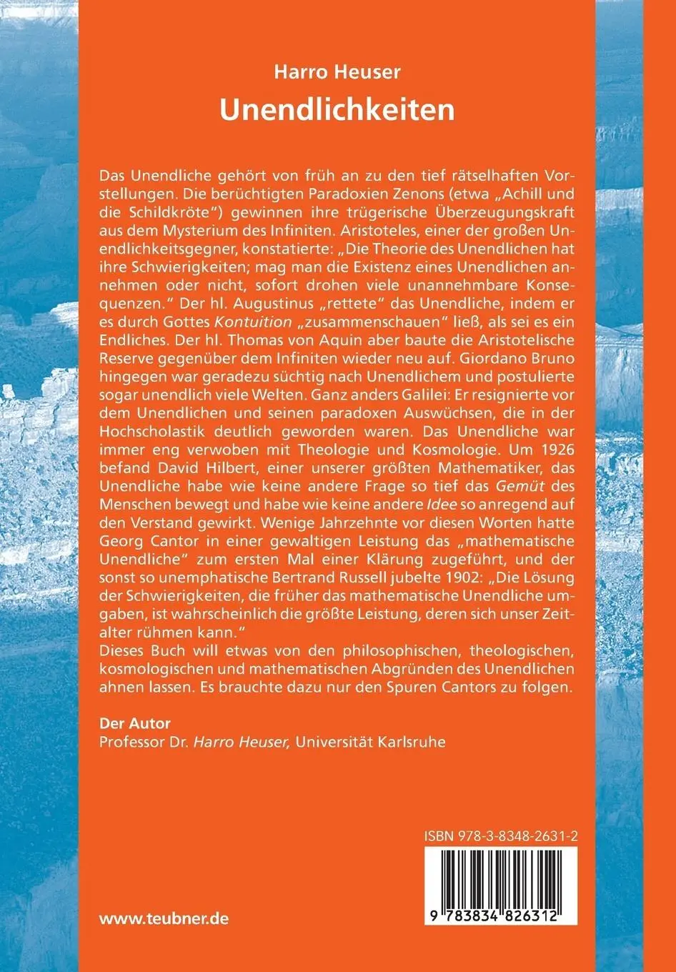 Rückseite: 9783834826312 | Unendlichkeiten | Nachrichten aus dem Grand Canyon des Geistes | Buch