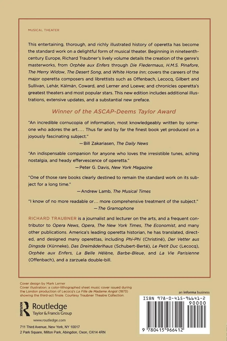 Rückseite: 9780415966412 | Operetta | A Theatrical History | Richard Traubner | Taschenbuch