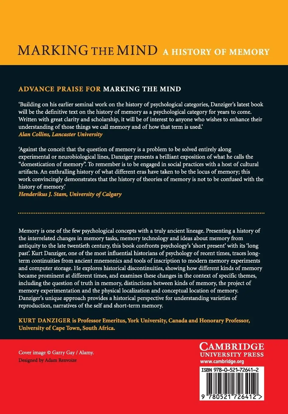 Rückseite: 9780521726412 | Marking the Mind | Kurt Danziger | Taschenbuch | Englisch | 2008