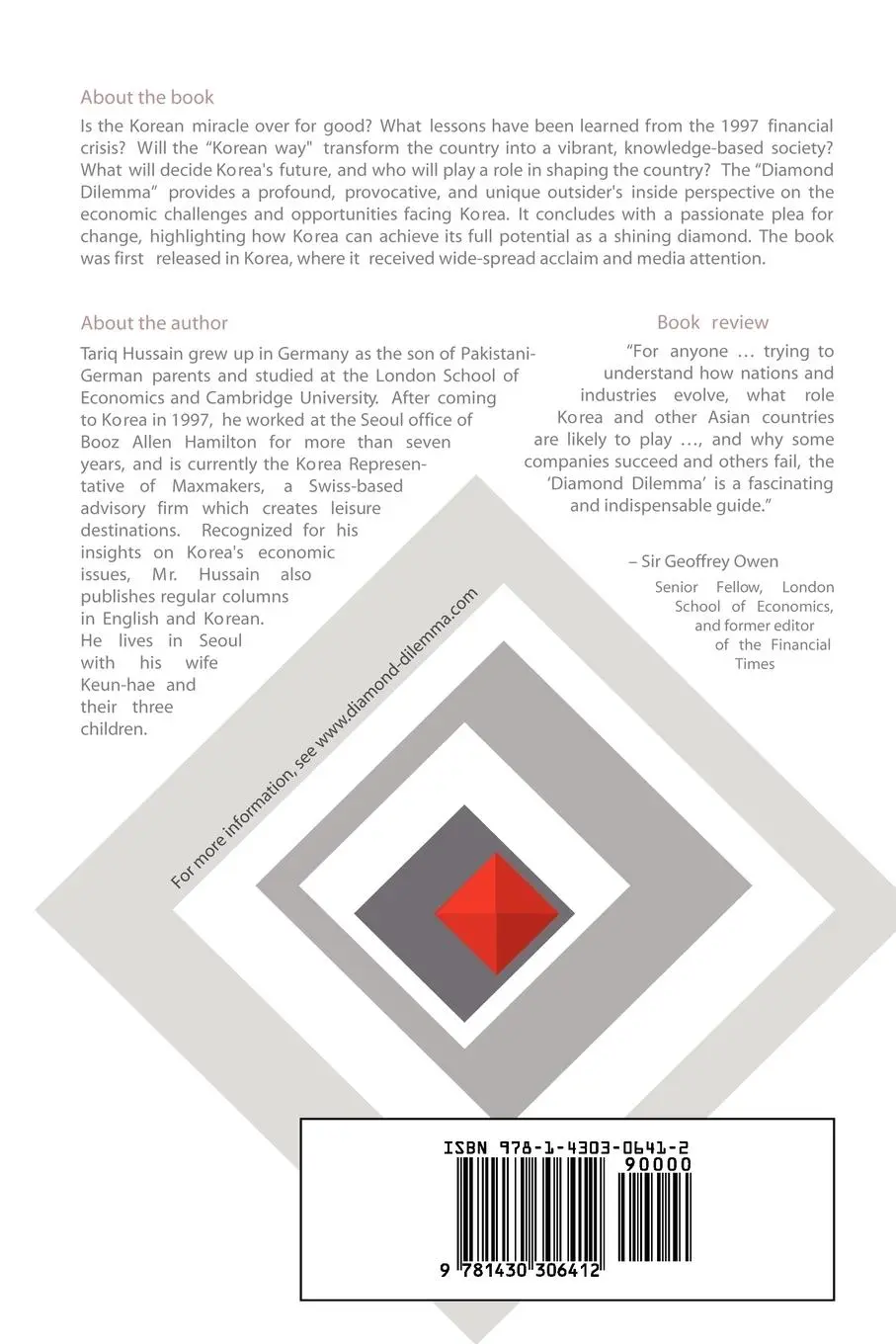 Rückseite: 9781430306412 | Diamond Dilemma | Shaping Korea for the 21st Century | Tariq Hussain