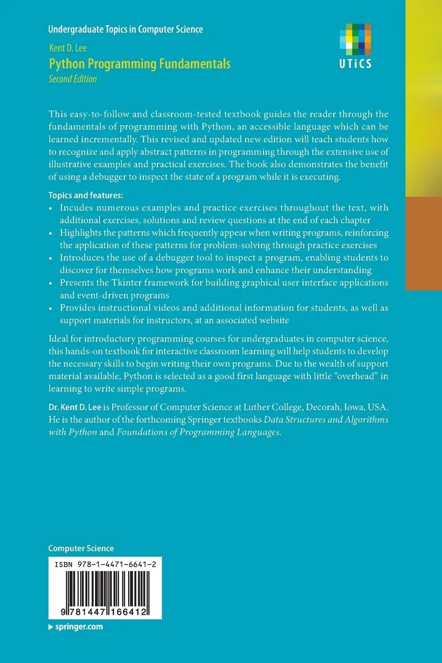 Rückseite: 9781447166412 | Python Programming Fundamentals | Kent D. Lee | Taschenbuch | xii
