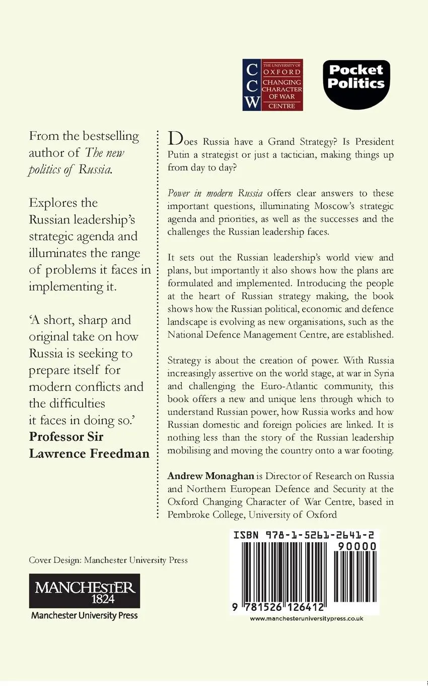 Rückseite: 9781526126412 | Power in modern Russia | Strategy and mobilisation | Andrew Monaghan