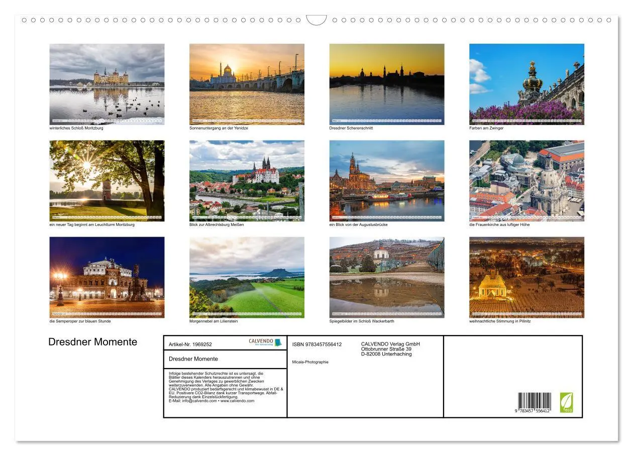 Bild: 9783457556412 | Dresdner Momente (Wandkalender 2026 DIN A2 quer), CALVENDO...