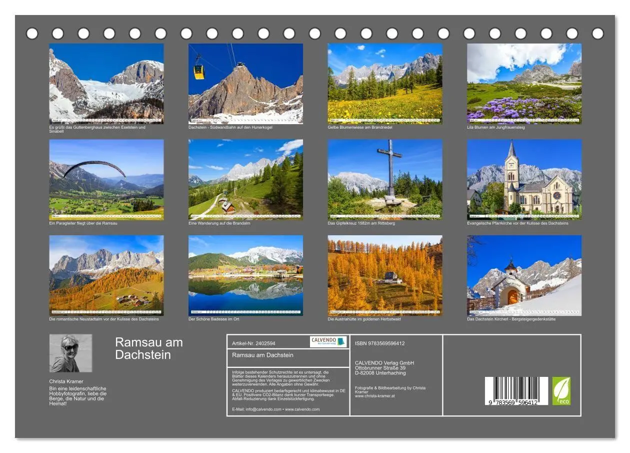 Bild: 9783569596412 | Ramsau am Dachstein (Tischkalender 2027 DIN A5 quer), CALVENDO...