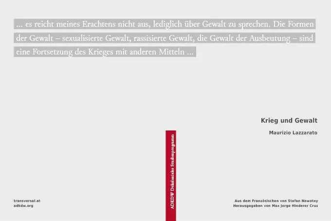 Cover: 9783903046412 | Krieg und Gewalt | Dekoloniales Studienprogramm | Maurizio Lazzarato