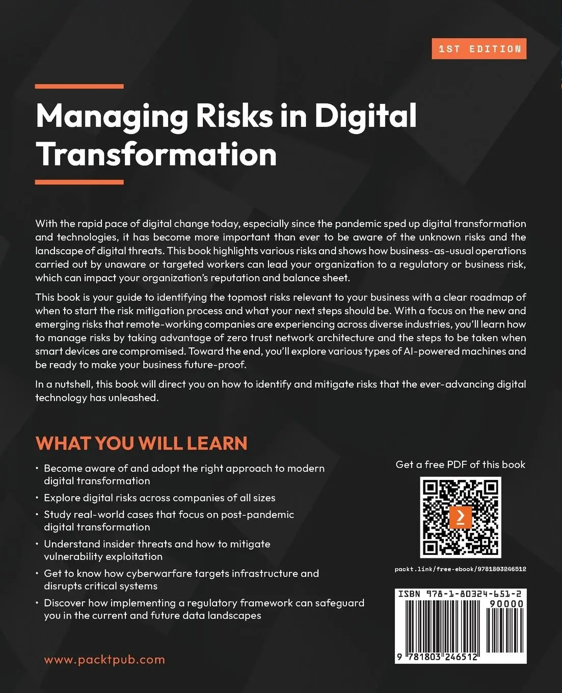 Rückseite: 9781803246512 | Managing Risks in Digital Transformation | Ashish Kumar (u. a.) | Buch