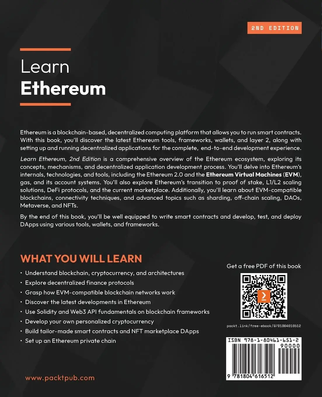 Rückseite: 9781804616512 | Learn Ethereum - Second Edition | Xun Wu (u. a.) | Taschenbuch | 2023
