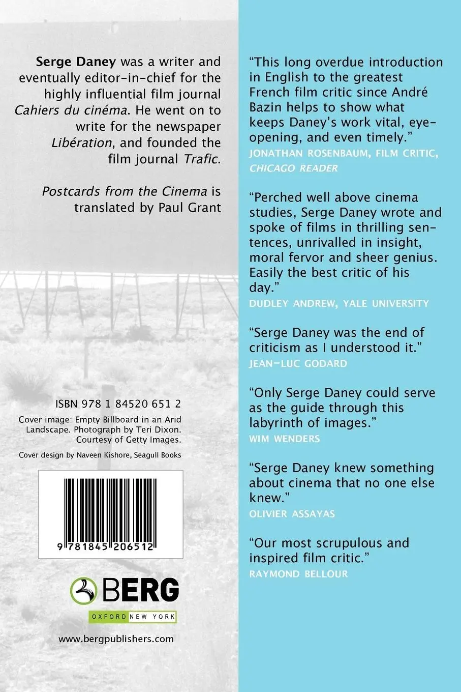 Rückseite: 9781845206512 | Postcards from the Cinema | Serge Daney | Taschenbuch | Englisch
