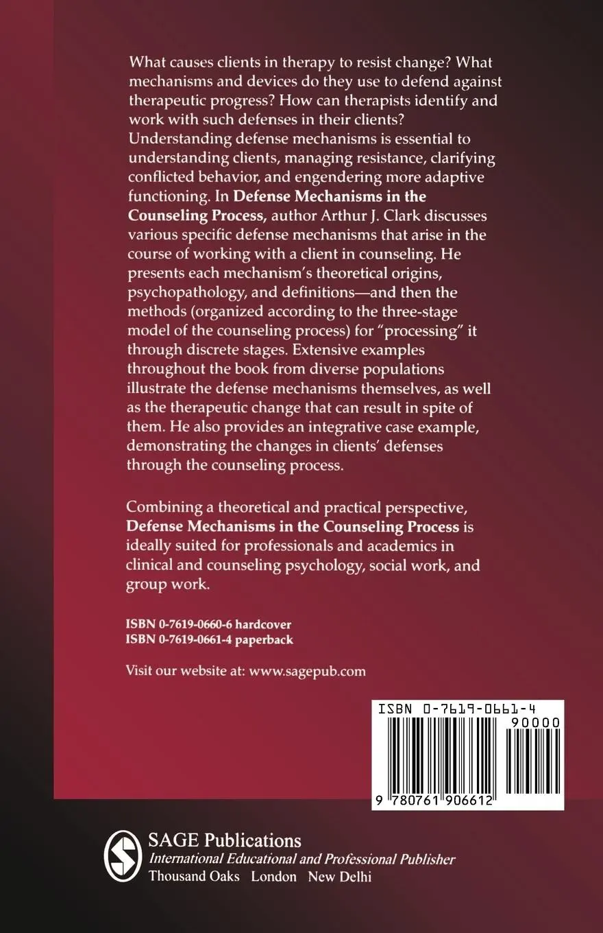Rückseite: 9780761906612 | Defense Mechanisms in the Counseling Process | Arthur J. Clark | Buch