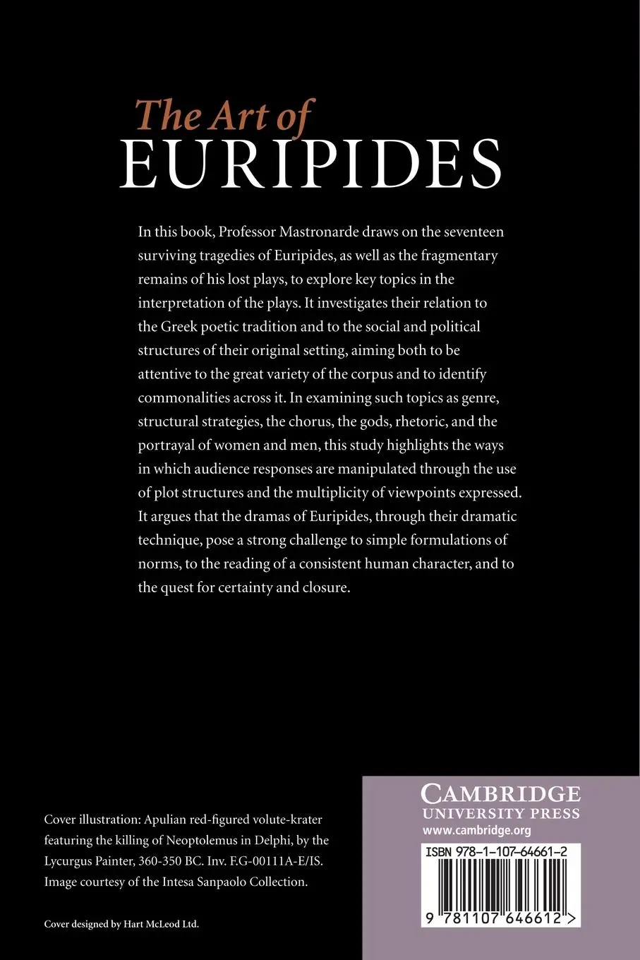 Rückseite: 9781107646612 | The Art of Euripides | Donald J. Mastronarde | Taschenbuch | Englisch