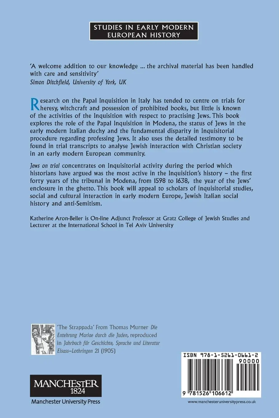 Rückseite: 9781526106612 | Jews on trial | The Papal Inquisition in Modena, 1598-1638 | Buch
