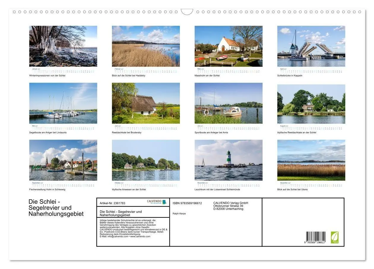 Bild: 9783569196612 | Die Schlei - Segelrevier und Naherholungsgebiet (Wandkalender 2027...