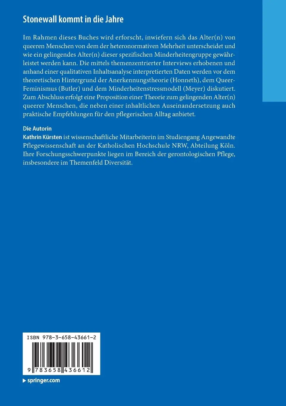 Rückseite: 9783658436612 | Stonewall kommt in die Jahre | Kathrin Kürsten | Taschenbuch | xix