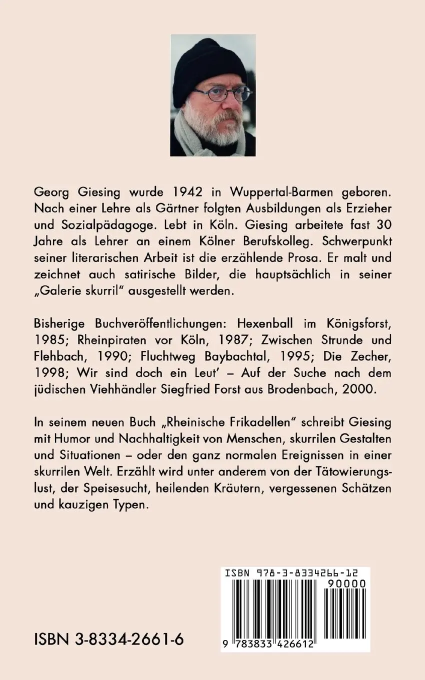Rückseite: 9783833426612 | Rheinische Frikadellen | Geschichten und Grotesken | Georg Giesing