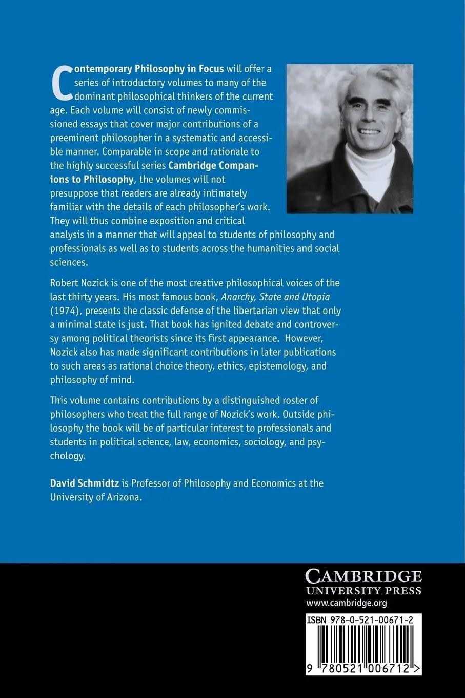 Rückseite: 9780521006712 | Robert Nozick | David Schmidtz | Taschenbuch | Englisch | 2010