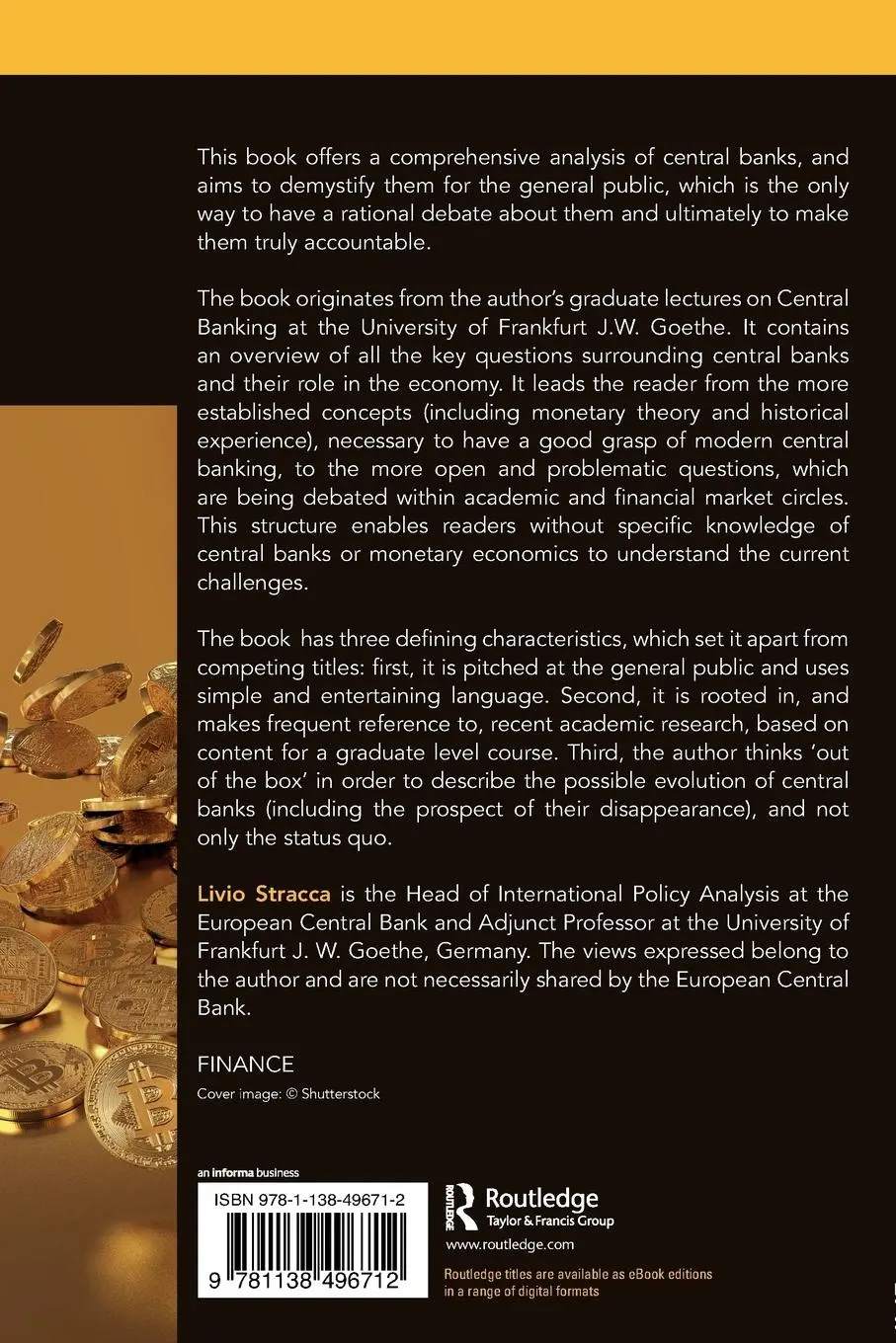 Rückseite: 9781138496712 | The Economics of Central Banking | Livio Stracca | Taschenbuch | 2018
