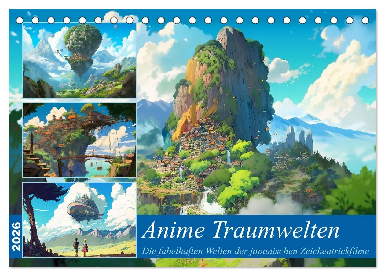 Cover: 9783457526712 | Anime Traumwelten (Tischkalender 2026 DIN A5 quer), CALVENDO...