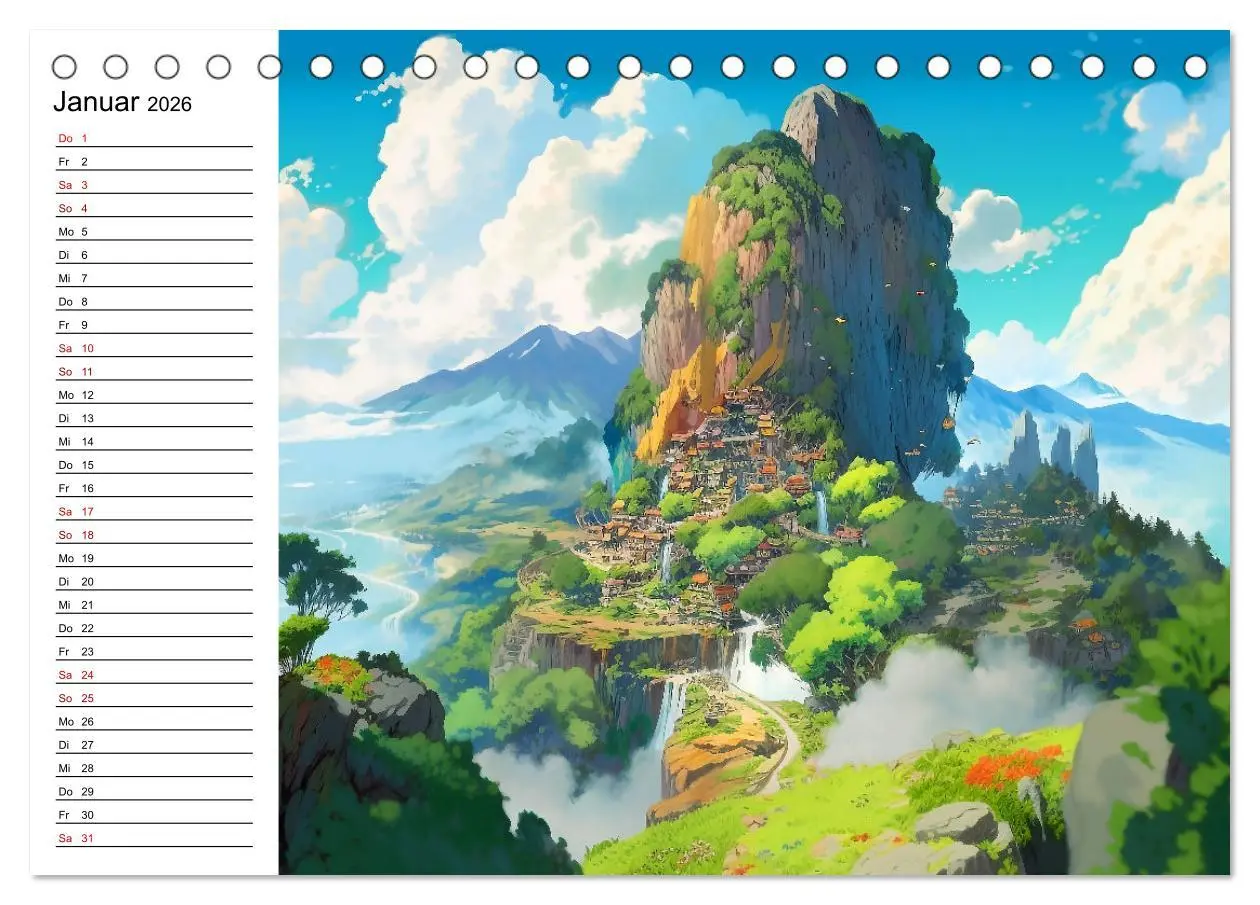 Bild: 9783457526712 | Anime Traumwelten (Tischkalender 2026 DIN A5 quer), CALVENDO...