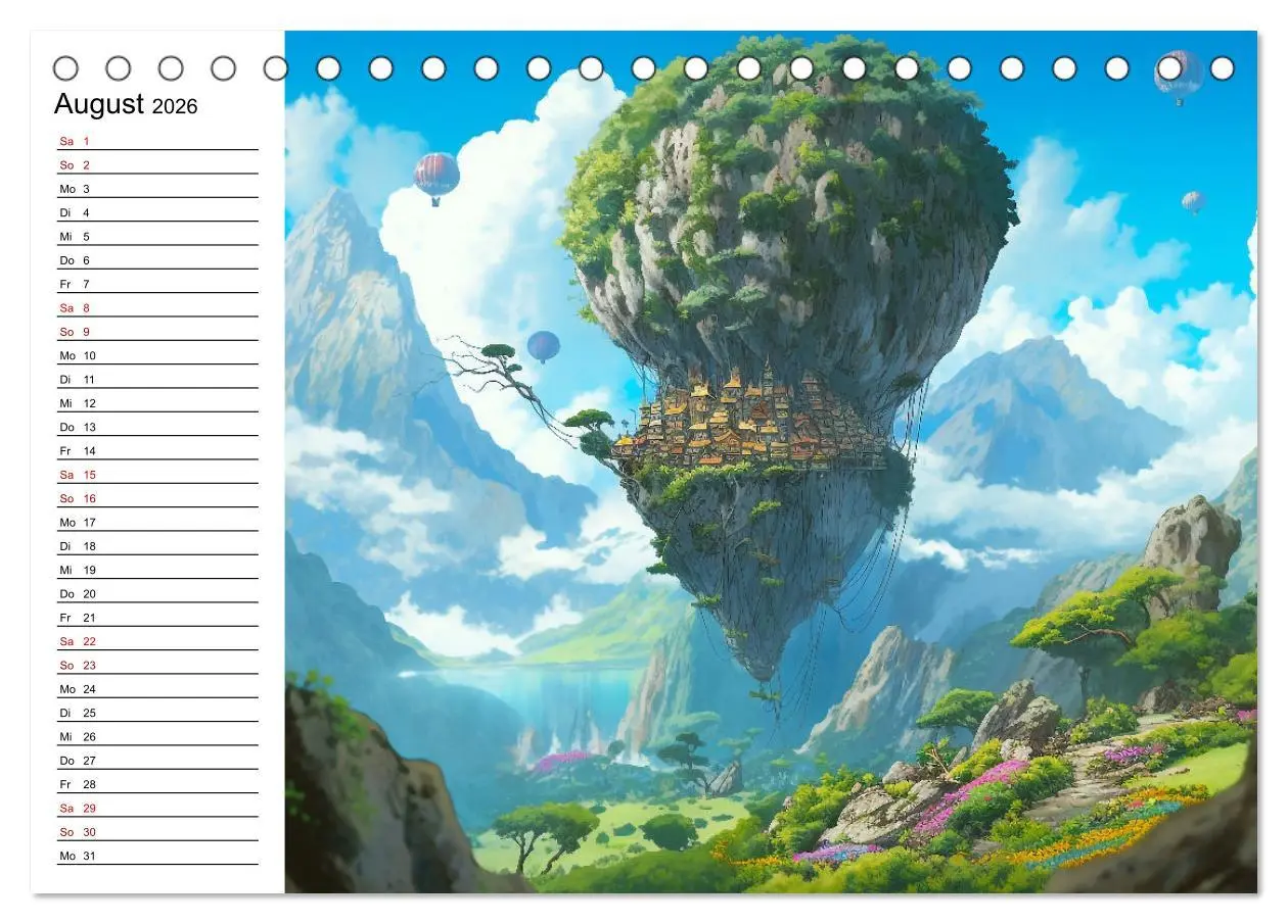 Bild: 9783457526712 | Anime Traumwelten (Tischkalender 2026 DIN A5 quer), CALVENDO...