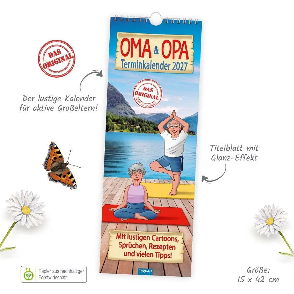 Bild: 9783988026712 | TRÖTSCH - Maxi-Streifenkalender Oma und Opa Terminkalender 2027 | KG