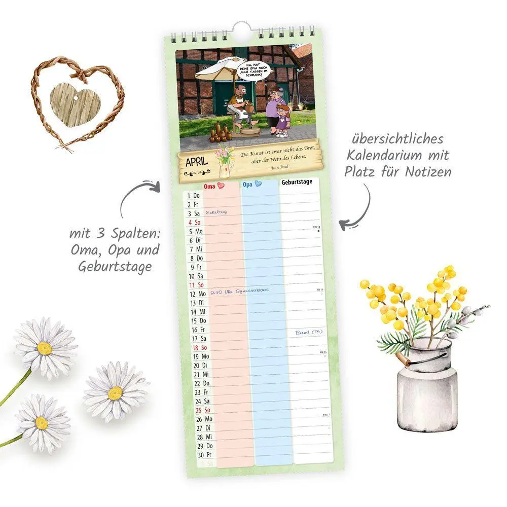 Bild: 9783988026712 | TRÖTSCH - Maxi-Streifenkalender Oma und Opa Terminkalender 2027 | KG