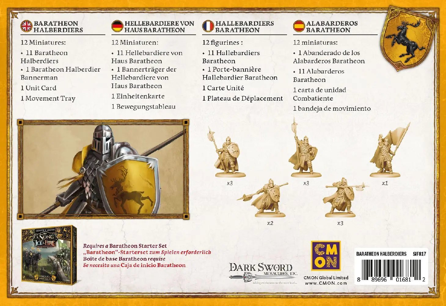 Bild: 889696016812 | A Song of Ice &amp; Fire - Baratheon Halberdiers (Hellebardiere von...