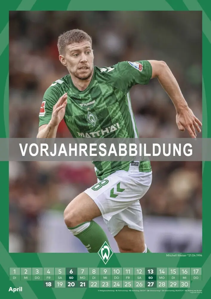 Bild: 4069095006812 | Werder Bremen 2026 - A3-Kalender - Fußball-Kalender - Fan-Kalender...