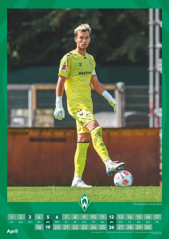 Bild: 4069095006812 | Werder Bremen 2026 - A3-Kalender - Fußball-Kalender - Fan-Kalender...